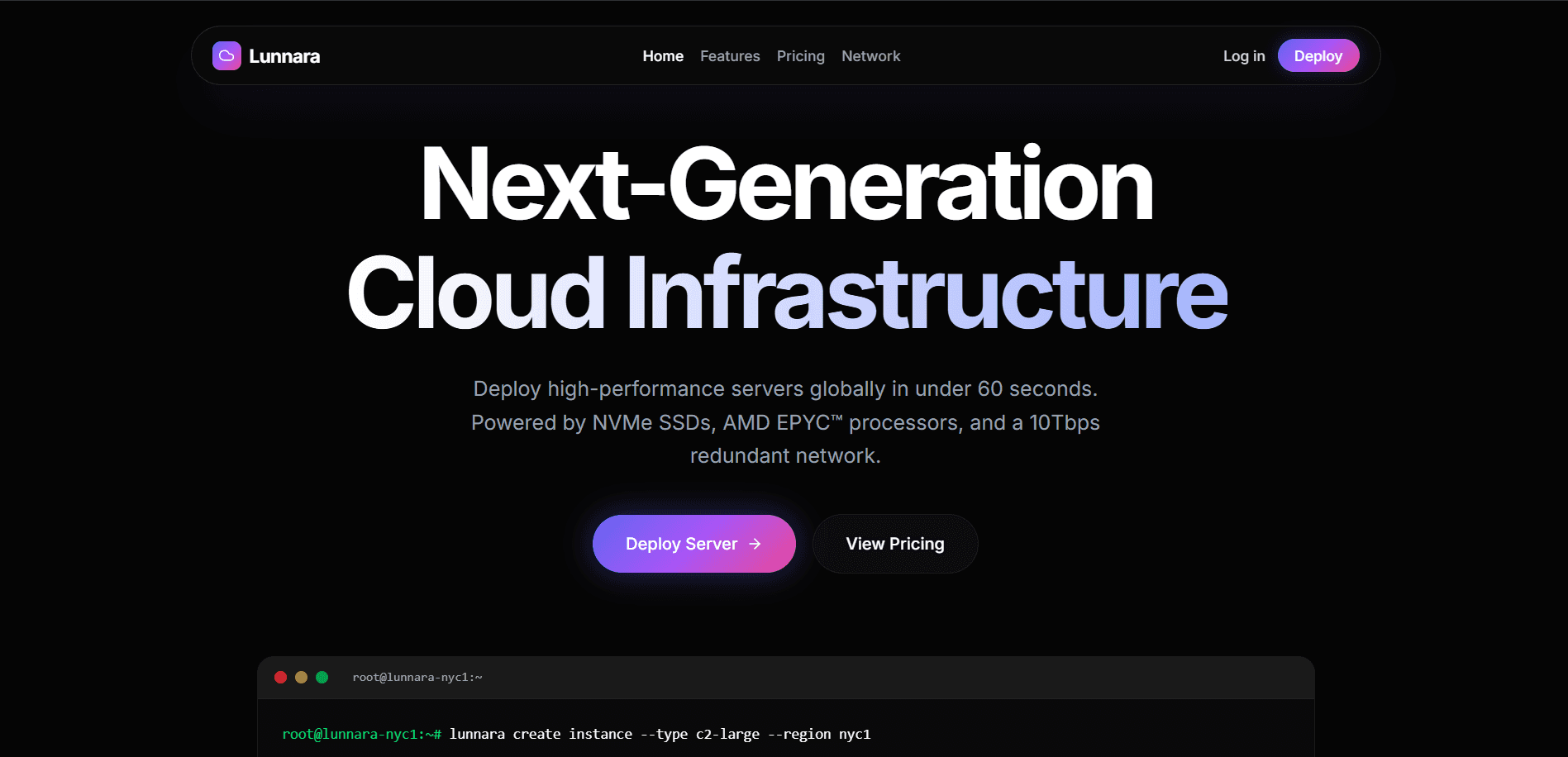 Lunnara Hosting - Next-Generation Cloud Infrastructure
